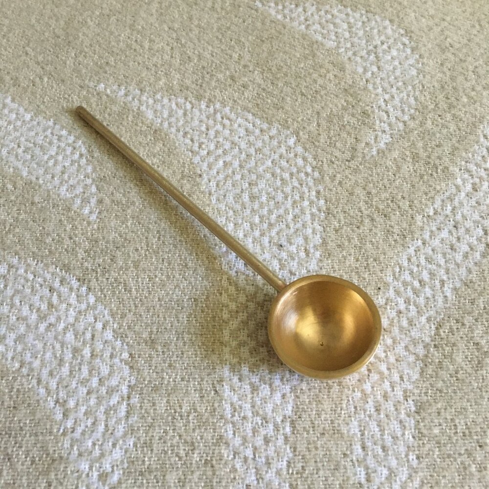 Brass Flour & Coffee Scoop - Handcrafted Gold Serving Tool